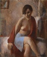 Portrait of a Lady in a Blue Skirt
