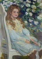 Portrait of a Girl wearing a Blue Dress