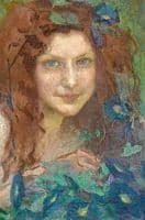 Young Woman with Floral Wreath