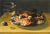 Still Life with Candied Fruit and Wine Glass
