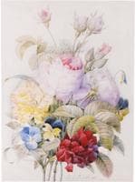 Bouquet with Pink Roses with Violas and Other Flowers