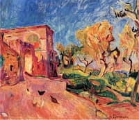 Landscape with an Archway and Chickens