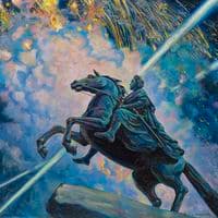 Fireworks. The Bronze Horseman