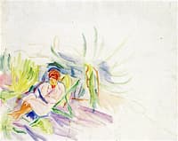 Maria Grossman Sitting in a Deckchair (unfinished)