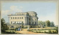 View of Alexander Palace in Tsarskoye Selo