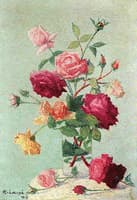 Bouquet of Roses in a Clear Vase