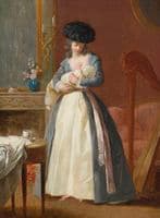 A Lady, said to be Madame Danloux, nursing her Child in a Drawing Room
