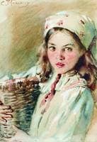 Head of a Girl Wearing a Headscarf