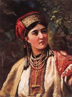 Girl in a Folk Dress