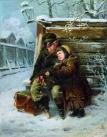 Little Barrel-Organ Players in Winter