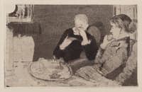 Lydia and her Mother at tea