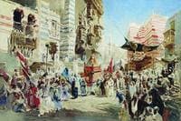 Carrying the Holy Carpet in Cairo (study)