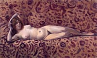 Nude Lying on a Flowered Drapery