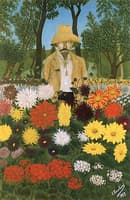 Self-Portrait among the Dahlias