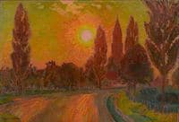Sunset over a Village