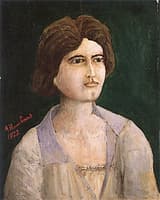 Portrait of a Woman against a Green Background
