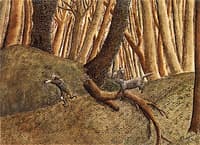 Man Fleeing Wolves