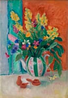 Still Life with Wildflowers in a Teapot and Clay Toys
