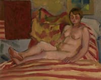 Nude on Striped Fabric
