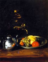 Still LIfe with Teapot and Dish of Fruit