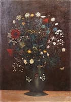 Vase of Wildflowers with Bees