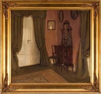 Interior with white door