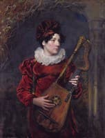 Kitty Stephens Playing a Harp Lute