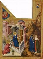 Dijon Altarpiece ~ 'Annunciation' and 'Visitation' (left wing)