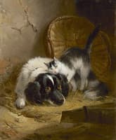A Spaniel with a Cat