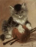 Kitten with a Ball of Yarn
