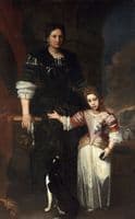 Portrait of a Lady with Her Daughter and Dog