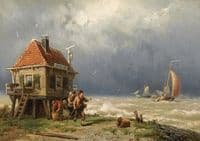 Figures near a Pilot's House
