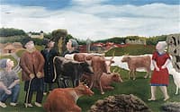 Peasants in front of a Village