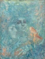 Two Nymphs with Koi