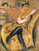 Two Girls on a Yellow Couch