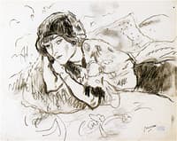 Hermine David Leaning on Her Elbow