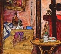 Still Life with Kerosene Lamp and Cyclamen