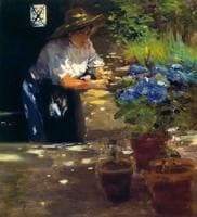 Estudio de una figura con flores
