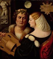 Poet Playing a Hurdy-Gurdy with a Young Woman