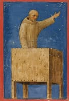 Saint Bernardino Preaching from a Pulpit