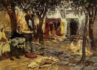 Idle Moments: An Arab Courtyard