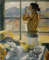 Clotilde Drinking Tea