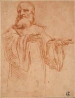 St. Benedict Gesturing to the Left, Study for the Coronation of the Virgin