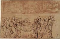 Two Studies for a Section of the Frieze in San Giovanni Evangelista, Parma