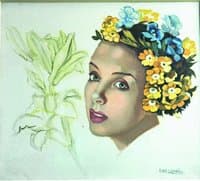 Jeune femme à la couronne de fleurs