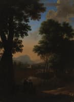Landscape with Wayfarers, Boy and Dog