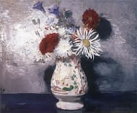 Mixed Flowers in a Glazed Jug