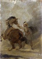 Man Holding a Horse