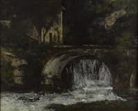 Molen bij brug over de bron van de Loue (Bridge by a Waterfall)
