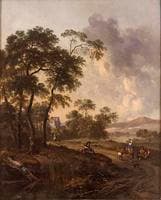 Landscape:  Hunter and Dogs on the Chase